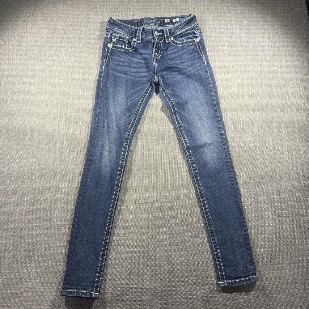 Miss Me Jeans Womens 26 Blue Medium Wash Mid Rise Skinny Stretch Denim 26x30
